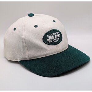 Vintage New York Jets Hat Strap Back Cap Football NFL Puma VTG Green White